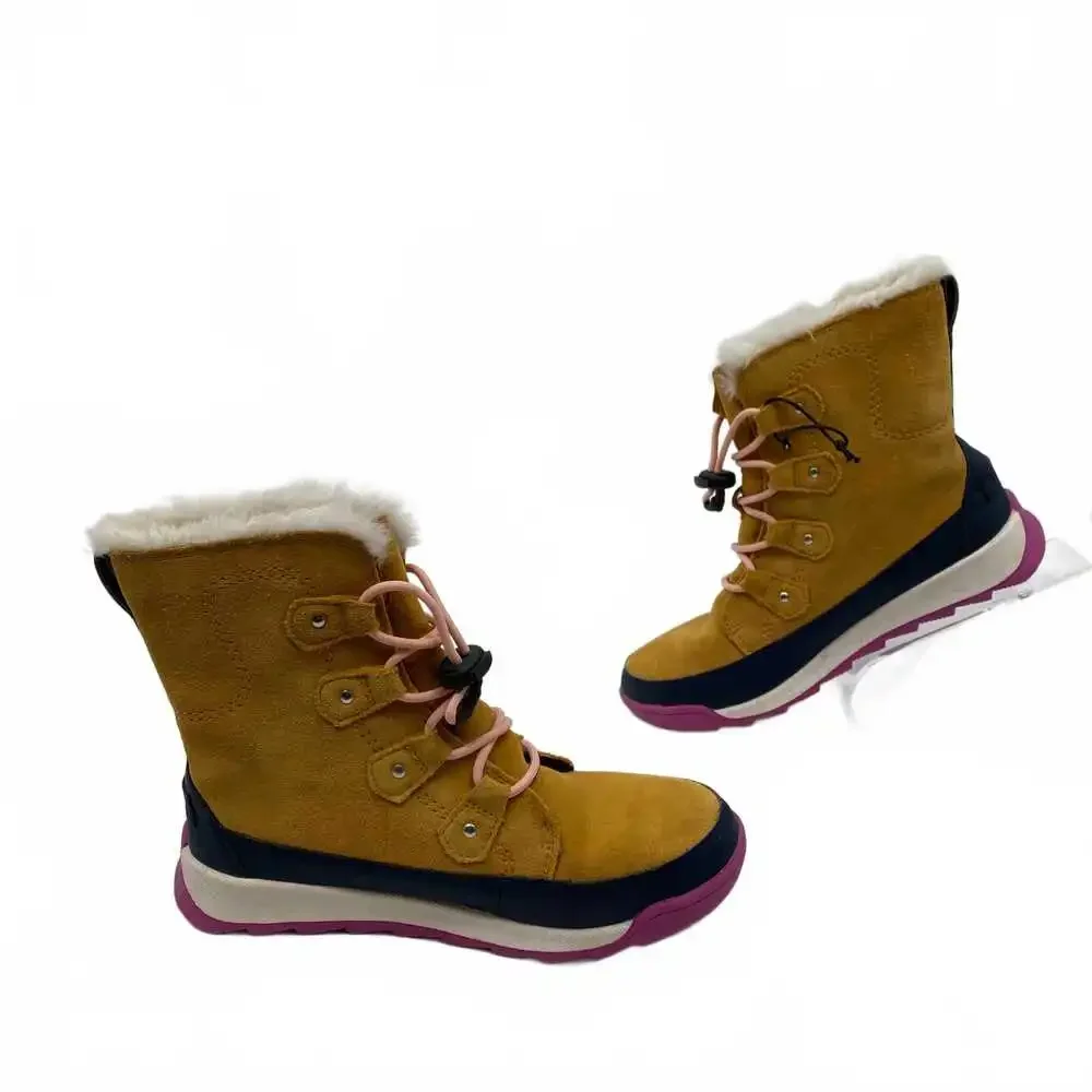 Sorel Brown Faux Suede Lace-Up Winter Boots | Women’s Size 4